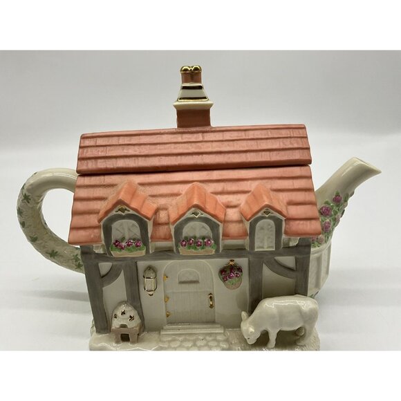 Lenox "The English Cottage Teapot" Devonshire Tea Room/2004/Fine Ivory Porcelain - Picture 7 of 16